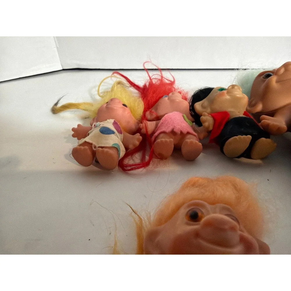 Vintage Russ Berrie Troll Doll Lot of 8 Bright of America Retro 90s Toys
